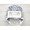 Earflap baby pilot crochet hat, Newborn aviator hat, Winter  aviator baby hat