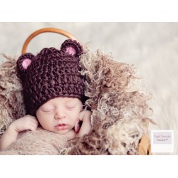 Wool baby bear hat