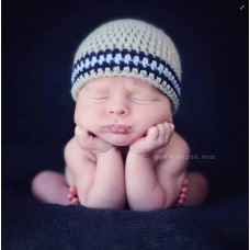 Crochet striped baby boy hat, Newborn baby boy hat gray, Hats for boys crochet